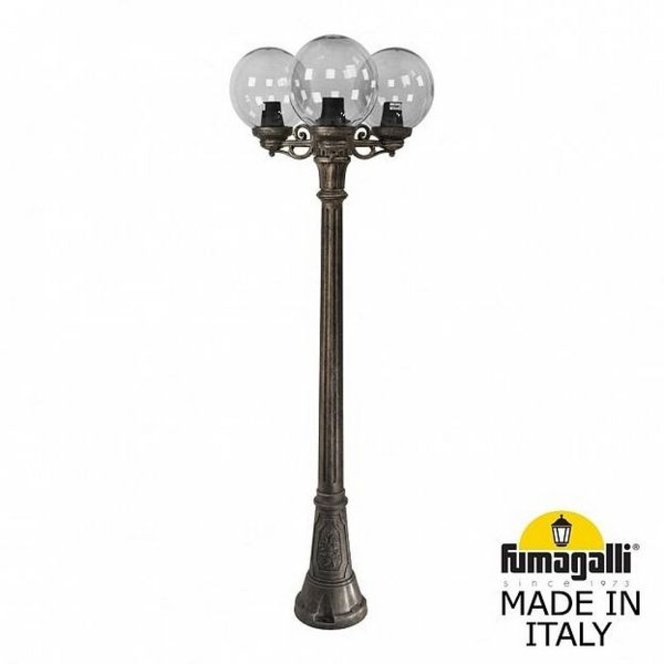Наземный светильник IP55 уличный Fumagalli Artu BISSO/G250 3L. G25.158.S30.BZE27 в форме шара — фото 1