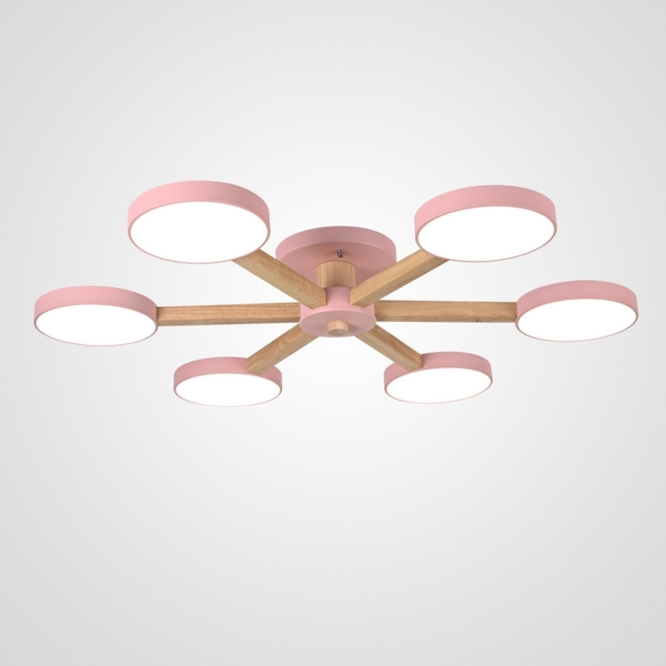 Потолочная люстра LED на штанге с пультом Turna 6 Pink By ImperiumLoft Turna01 (Умный дом, Алиса) 178339-26 — фото 1