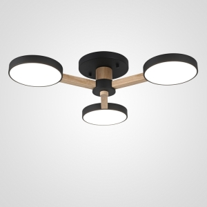 Люстра потолочная накладная на 3 лампы LED на штанге Turna 3 Black By ImperiumLoft Turna01 (Умный дом, Алиса) 178331-26