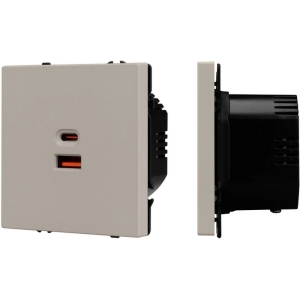 Механизм розетки с быстрой USB зарядкой SCT-NOBE-MUAC-SFPL-FC-CA (65W, QC3) (Arlight, Кашемир) 059446