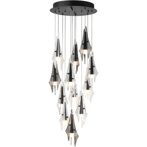 Потолочная каскадная люстра Odeon Light Afalina 5442/69L черный/бел.матовый/прозрачн./дымчатый/металл/стекло/акрил LED 69W 3000K