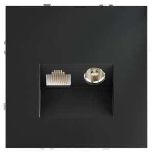 Розетка телевизионная встраиваемая TV+RJ45 Voltum S70 VLS060707 (графит)