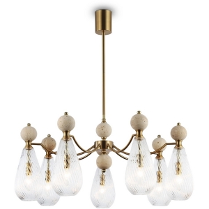 Потолочная люстра на штанге с травертином Ambrella Ceramo Modern LH53287