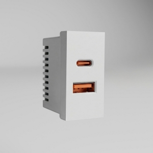Модульная розетка USB тип A+C 45*22,5 (белый) Werkel W1272701 (a072528)