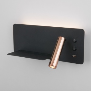 Бра светодиодное для чтения с USB-портом и выключателем Fant L LED чёрный/ золото (MRL LED 1113)