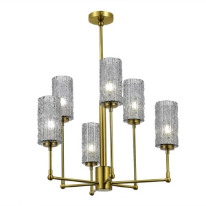 Потолочная люстра на штанге ST Luce Gacciolo SL1240.303.06 Латунь/Дымчатый E27 6*60W