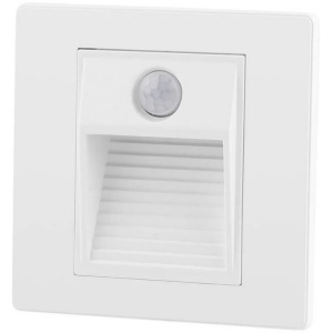 DK1020-WH Светильник встраиваемый в стену c датчиком движения, IP 20, LED 3000, 1 Вт, белый, пластик