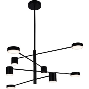 Потолочная люстра на штанге диммируемая Kink Light Мекли 07650-8D,19(4000K) черный Led 4*12w+4*16w с пультом ДУ