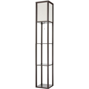 Торшер Lumion Practic 8090/1F кофейный/белый, дерево/текстиль Е27 1*60W 220V