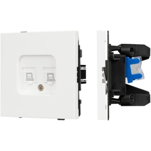 Механизм компьютерной розетки двойной SCT-TENDO-MPC2-SFPL-WH (RJ-45, CAT6) (Arlight, Матовый белый)