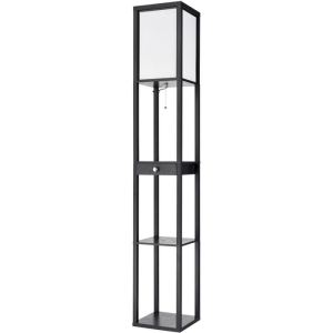 Торшер Lumion Practic 8092/1F черный/белый, дерево/текстиль Е27 1*60W 220V