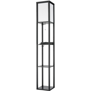 Торшер Lumion Practic 8093/1F черный/белый, дерево/текстиль Е27 1*60W 220V