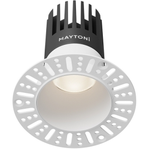 Встраиваемый светильник круглый под гипсокартон светодиодный Maytoni Dip DL122-15W-4K-TRS-W