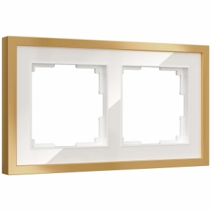 Рамка на 2 поста Baguette (белый/золотистая латунь) Werkel W0022853 (a072283)