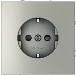 Розетка с заземлением и шторками (сталь) Voltum S70 VLS040205