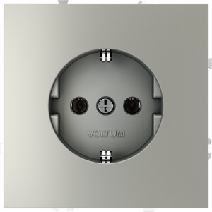 Розетка с заземлением (сталь) Voltum S70 VLS040105