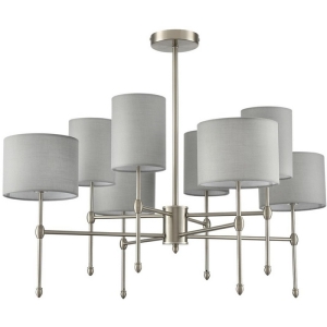 Потолочная люстра на штанге Lumion Latti 8262/8C металл/текстиль, никель/серый E14 8*40W 220V