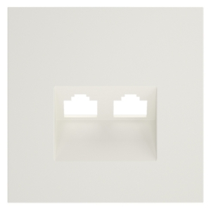 Накладка для розетки компьютерной двойной RJ45+RJ45 кат.6 (хлопок) Voltum S70 VLS001413