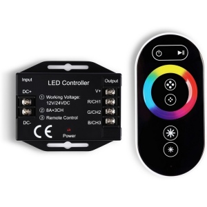 Контроллер Ambrella Illumination GS11401 для светодиодных лент RGB с сенсорным радио пультом 2.4G 24A 12V 288W/ 24V 576W