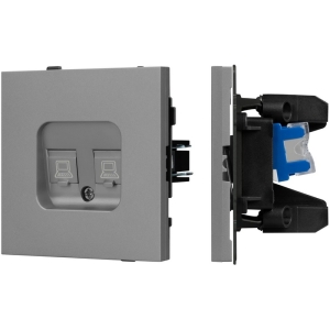 Механизм компьютерной розетки двойной SCT-TENDO-MPC2-PL-GR (RJ-45, CAT6) (Arlight, Графитовый)