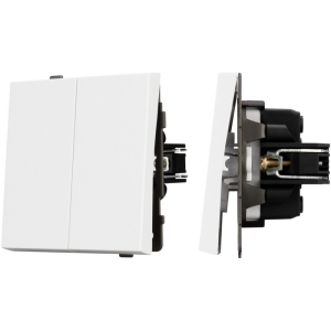 Механизм выключателя двухклавишный проходной SWT-TENDO-MKP2-PL-WH (230V, 10A) (Arlight, Белый)