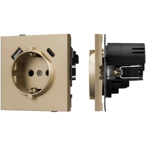 Механизм розетки с USB зарядкой SCT-TENDO-MUAC-SFPL-GD (230V, 16A) (Arlight, Матовый песочный) 054608