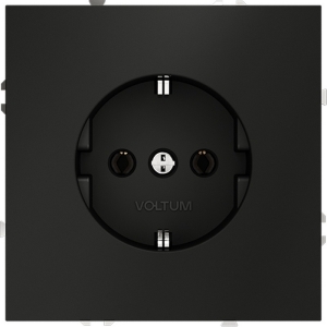 Розетка с заземлением (черный матовый) Voltum S70 VLS040108