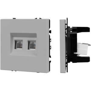 Механизм сдвоенной компьютерной розетки SCT-NOBE-MPC2-SFPL-IS (RJ-45, CAT6) (Arlight, Никель) 059451