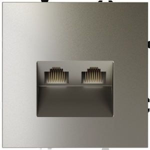 Розетка двойная Ethernet RJ-45 (шелк) Voltum S70 VLS060204
