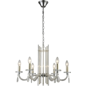Подвесная люстра Crystal Lux AURELIO AURELIO SP6 GOLD+CHROME/TRANSPARENT
