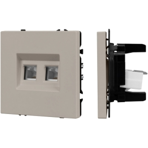 Механизм сдвоенной компьютерной розетки SCT-NOBE-MPC2-SFPL-CA (RJ-45, CAT6) (Arlight, Кашемир) 059450