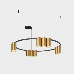 Подвесной светильник Denkirs Orbit DK4065-BK+SG 10xGU10 LED до 15 Вт, черный + сатинированное золото