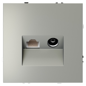 Розетка телевизионная встраиваемая TV+RJ45 Voltum S70 VLS060705 (сталь)