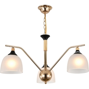 Подвесная люстра Escada Actinidia 2123/3P 3x40Вт E27, металл/стекло, черный/дерево, белый матовый плафон