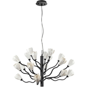 Подвесная люстра Odeon Light Gardi 5090/18 черный матовый/белый/фарфор G4 LED 18*5W