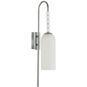 Бра с выключателем Lumion Tracy 8270/1W хром/белый, металл/стекло Е14 1*40W 220V