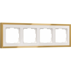 Рамка на 4 поста Baguette (белый/золотистая латунь) Werkel W0042853 (a072285)
