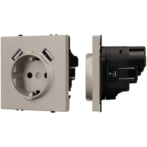 Механизм розетки с USB зарядкой SCT-NOBE-MUAA-SFPL-CA (230V, 16A) (Arlight, Кашемир) 059442