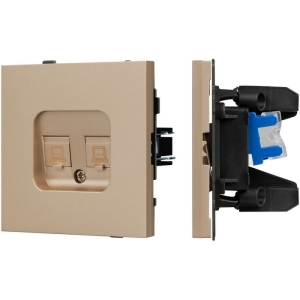 Механизм компьютерной розетки двойной SCT-TENDO-MPC2-PL-GD (RJ-45, CAT6) (Arlight, Песочный)