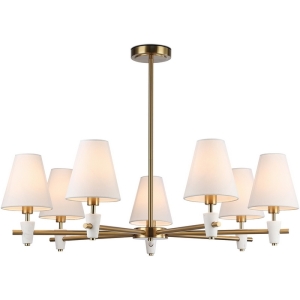 Потолочная люстра на штанге с абажурами и мрамором Ambrella Ceramo Classic LH75045