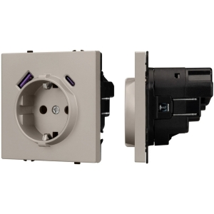 Механизм розетки с USB зарядкой SCT-NOBE-MUAC-SFPL-CA (230V, 16A) (Arlight, Кашемир) 059444