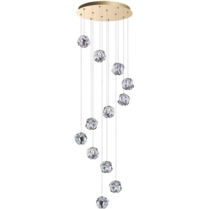 Потолочная каскадная люстра Odeon Light Jemstone 5085/60L золото/прозрачный/металл/акрил LED 60W 4000K 2800Лм