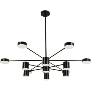 Потолочная люстра на штанге диммируемая Kink Light Мекли 07649-13D,19 черный Led 7*12W+6*16W с пультом ДУ