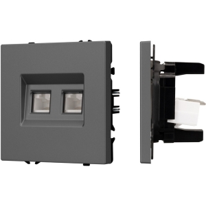 Механизм сдвоенной компьютерной розетки SCT-NOBE-MPC2-SFPL-GR (RJ-45, CAT6) (Arlight) 054315