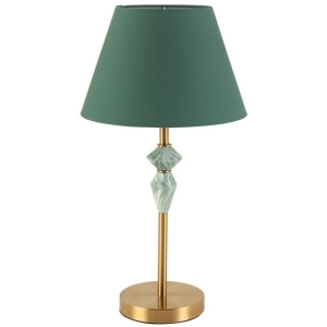 Настольная лампа с выключателем Lumion Vermont 8275/1T латунь/зеленый, металл/керамика/ткань Е14 1*40W 220V