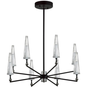 Потолочная люстра на штанге Odeon Light Fungo 5429/39L черный матов./прозрачный/металл/стекло/акрил LED 39W 3000K 1330Лм