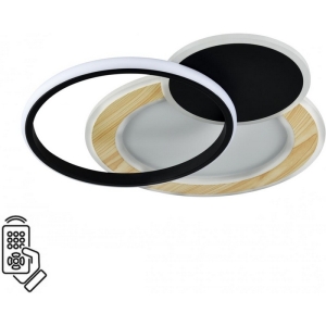 Потолочная люстра Sonex Pine 7735/80L металл/акрил/белый/под дерево/черный LED 80Вт 3000-6000К 450x450 пульт ДУ