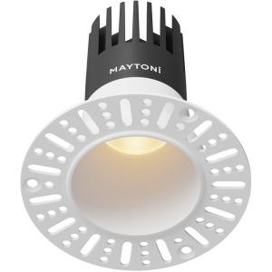 Точечный светильник встраиваемый круглый под гипсокартон светодиодный Maytoni Dip DL120-10W-2.7K-TRS-W