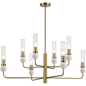 Потолочная люстра на штанге ST Luce Medea SL1244.303.08 латунь/прозрачный E14 8*40W