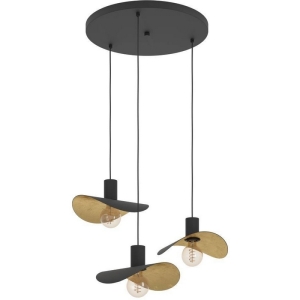 Подвесной светильник Eglo Saceda 390395 3x40W(E27) сталь, черный, золотой